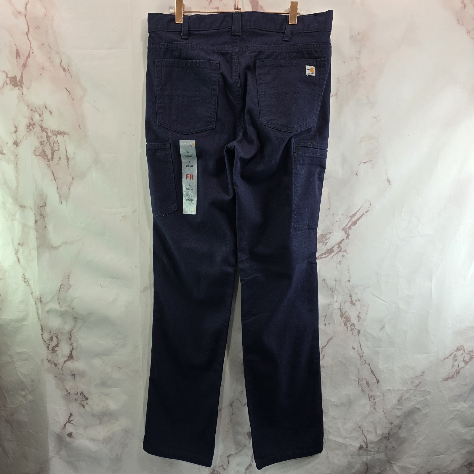 Carhartt Pants Womens 10 X 33 Fr Blue Fire Resistant Rugged Flex Original Fit